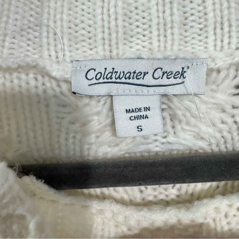 Coldwater Creek Cream Crew Neck Sweater with Decorative Details small - Picture 4 of 7